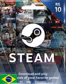 Steam Gift Card - Cartão Pré Pago R$ 10 - Código Digital